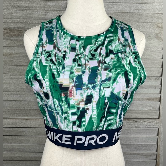 NIKE PRO Dri Fit Women's Malachite Print Training Tank Top-Large - Picture 1 of 4